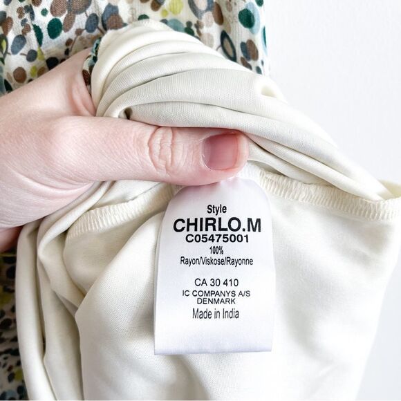 InWear Maxi Dress Sheer Ruffled Separate Lining RickRack Neck Detail Women's 12 - Picture 4 of 9